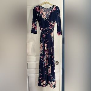 Pink Blush Women’s Maxi Floral Wrap Dress